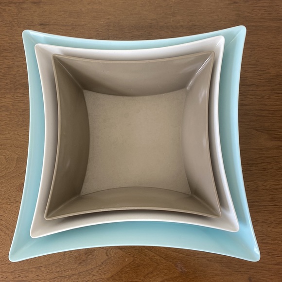 Other - 3 Melamine Mid Century Modern Geometric Nesting Serving Dishes